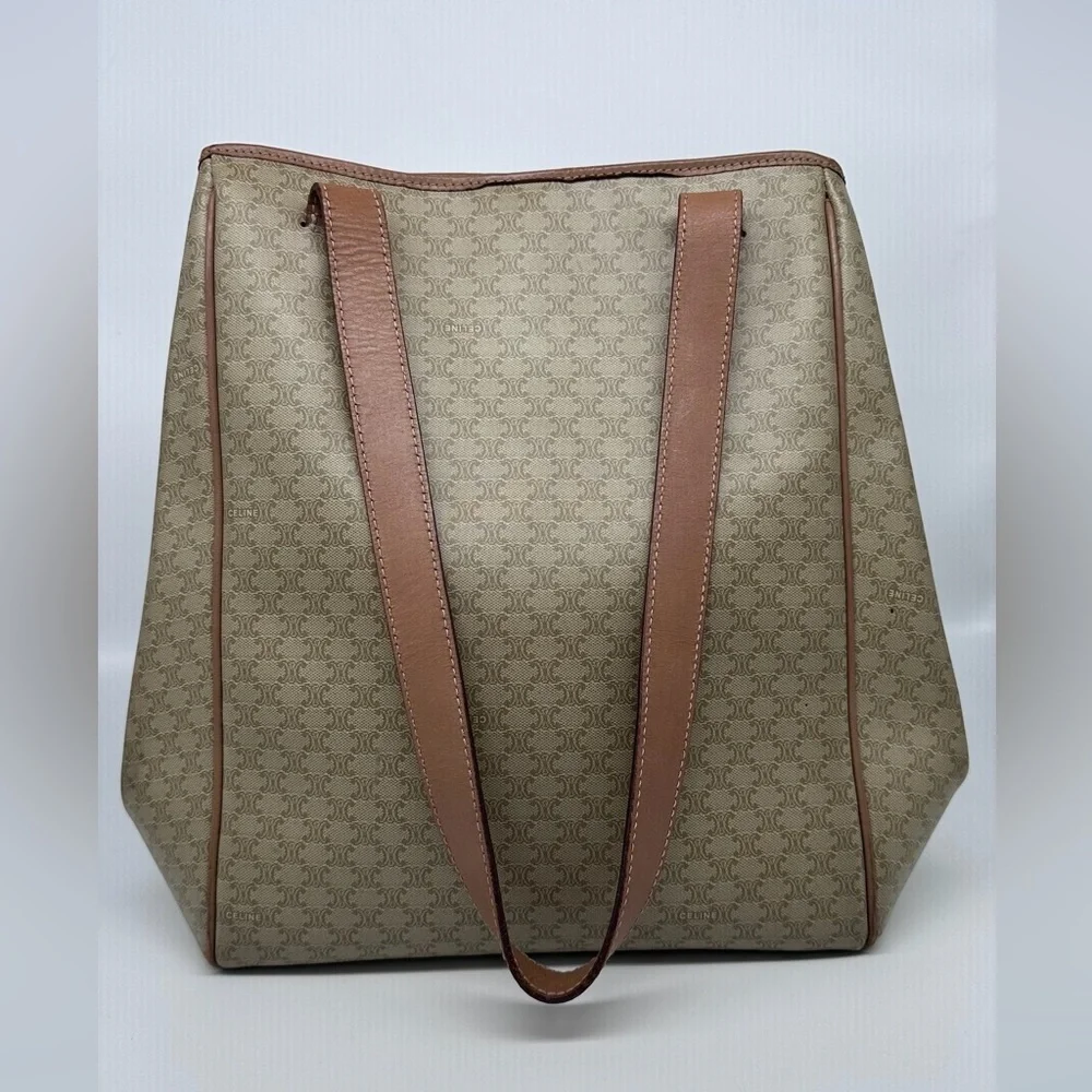 Vintage Celine Macadam Tote Bag Triomphe - Picture 4 of 12